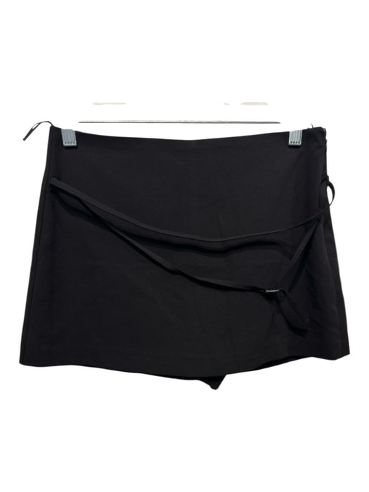 Zara Size S Dark Brown Polyester Side Zip Belted Skort Skirt Dark Brown / S