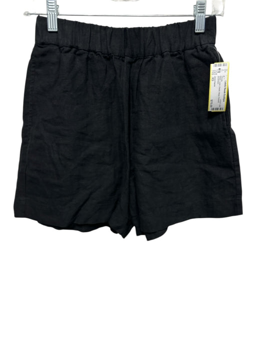 Jenni Kayne Size XS Black Linen Elastic Waist Pockets Shorts Black / XS