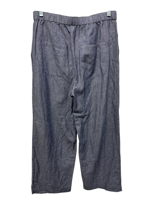 Vince Size S Chambray Blue Viscose Elastic Waist Straight Wide Wrap Top Pant Set Chambray Blue / S