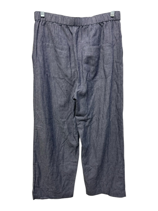 Vince Size S Chambray Blue Viscose Elastic Waist Straight Wide Wrap Top Pant Set Chambray Blue / S