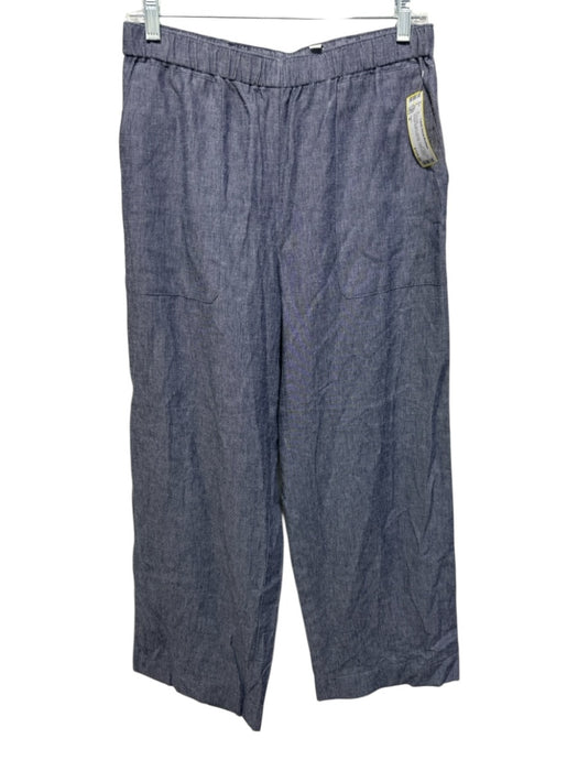 Vince Size S Chambray Blue Viscose Elastic Waist Straight Wide Wrap Top Pant Set Chambray Blue / S