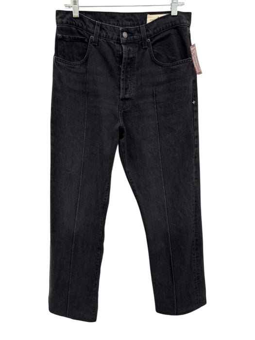 Imogene + Willie Size 29 Black Cotton Denim High Waist Pintuck Wide Leg Jeans Black / 29