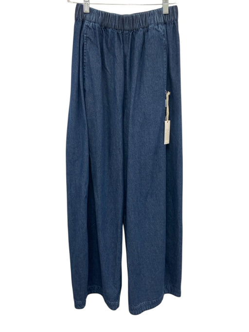 Le Bon Shoppe Size S Dark Wash Cotton Denim Elastic Waist Wide Leg Pants Dark Wash / S