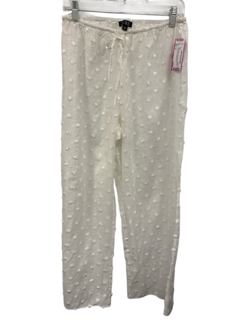 J Crew Size S White Cotton Semi Sheer Swiss Dot Drawstring Pants White / S