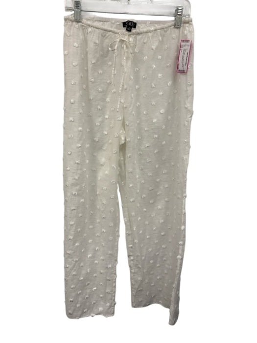 J Crew Size S White Cotton Semi Sheer Swiss Dot Drawstring Pants White / S