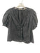 Doen Size S Black Ramie Lace Detail Button Down short sleeve Top Black / S