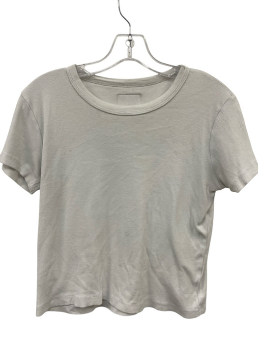 Daily Drills Size S White Cotton Ribbed Short Sleeve T Shirt Top White / S
