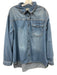 Anine Bing Size L Medium Wash Denim Cotton Snaps Pocket Collared Long Sleeve Top Medium Wash Denim / L