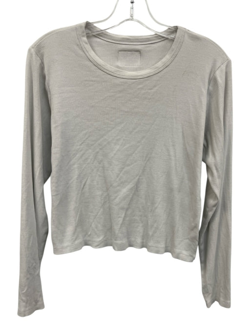 Daily Drills Size S/M White Cotton Ribbed Long Sleeve Top White / S/M
