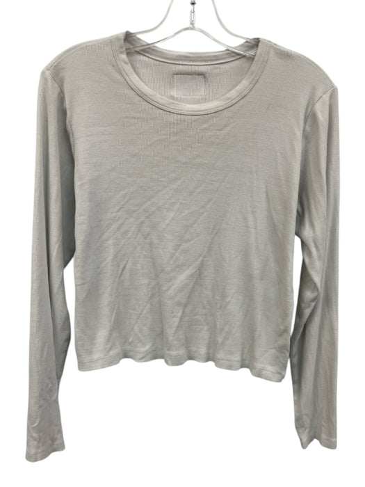 Daily Drills Size S/M White Cotton Ribbed Long Sleeve Top White / S/M