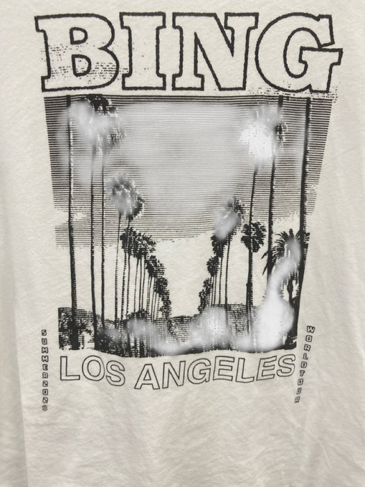 Anine Bing Size M White & Black Print Cotton Palm Trees Short Sleeve T Shirt Top White & Black Print / M
