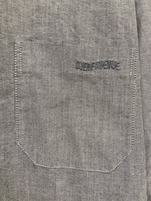 Djerf Avenue Size L Light Chambray Cotton Button Down Pocket Collared Top Light Chambray / L