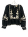 Sezane Size 34 Black & White Cotton Embroidered Floral Long Sleeve Top Black & White / 34