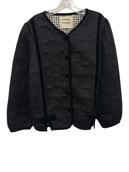 Damson Madder Size 15 Black & White Cotton Velvet Detail Quilted Jacket Black & White / 15