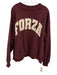 Size L Plum Purple & White Cotton Mock Neck Long Sleeve Sweatshirt Plum Purple & White / L