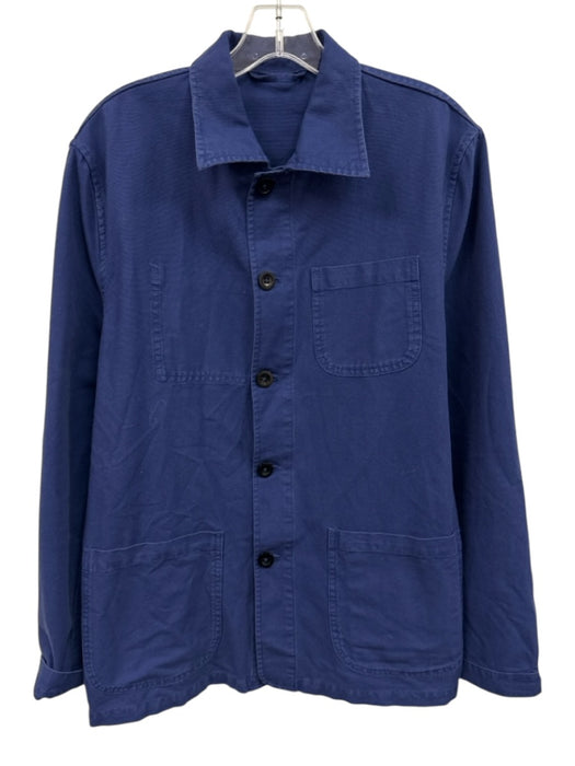 Sid Mashburn Size L Blue Cotton Denim Button Down Long Sleeve Long Sleeve Shirt Blue / L
