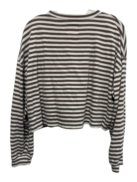 Daily Drills Size XS/S Brown & White Print Cotton Horizontal Stripes Short Set Brown & White Print / XS/S