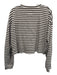 Daily Drills Size XS/S Brown & White Print Cotton Horizontal Stripes Short Set Brown & White Print / XS/S