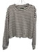 Daily Drills Size XS/S Brown & White Print Cotton Horizontal Stripes Short Set Brown & White Print / XS/S