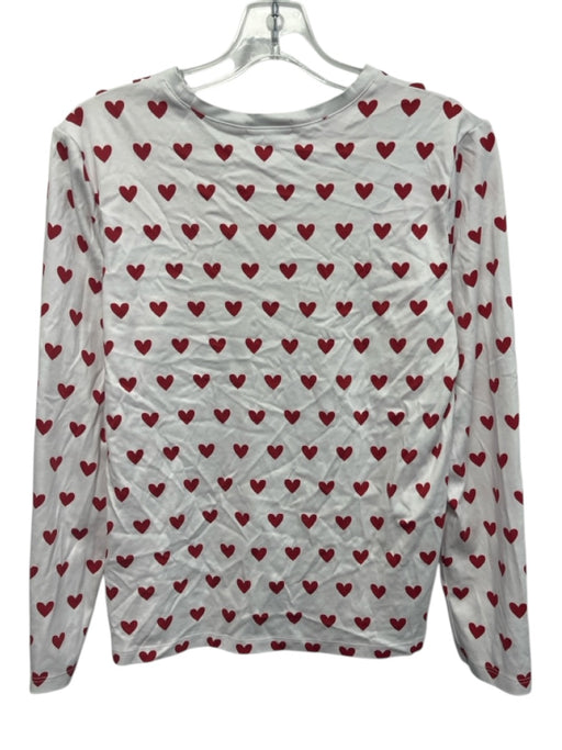 Lake Size M White & Red Print Pima Cotton Heart Print Long Sleeve Short Set White & Red Print / M