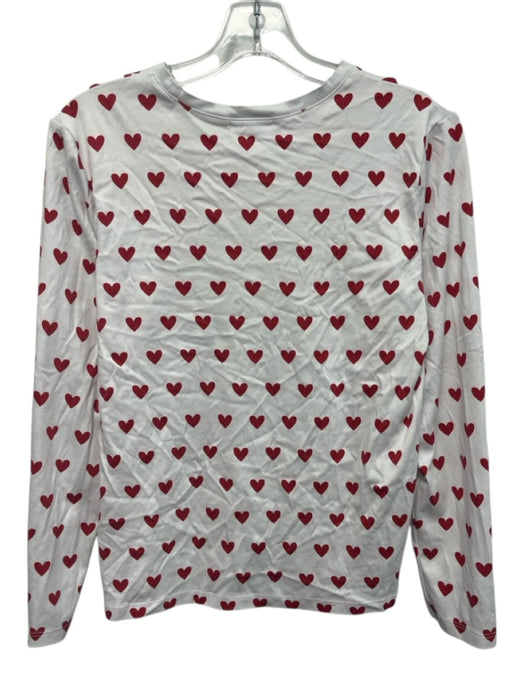 Lake Size M White & Red Print Pima Cotton Heart Print Long Sleeve Short Set White & Red Print / M
