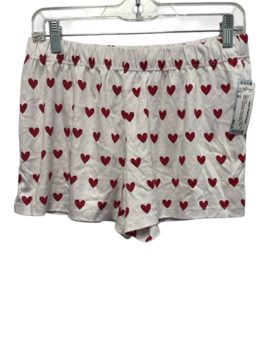 Lake Size M White & Red Print Pima Cotton Heart Print Long Sleeve Short Set White & Red Print / M
