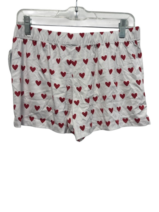 Lake Size M White & Red Print Pima Cotton Heart Print Long Sleeve Short Set White & Red Print / M