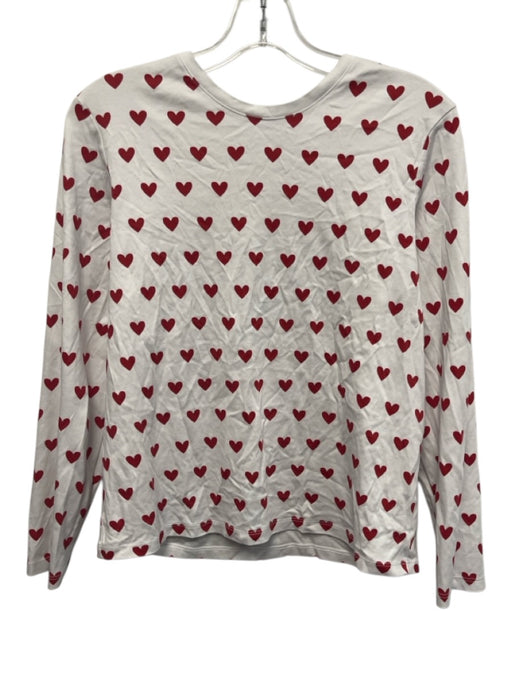 Lake Size M White & Red Print Pima Cotton Heart Print Long Sleeve Short Set White & Red Print / M