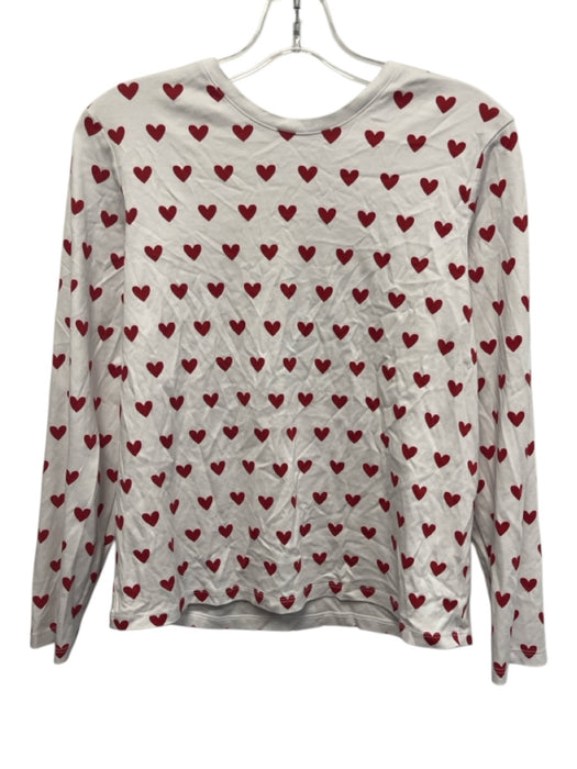 Lake Size M White & Red Print Pima Cotton Heart Print Long Sleeve Short Set White & Red Print / M