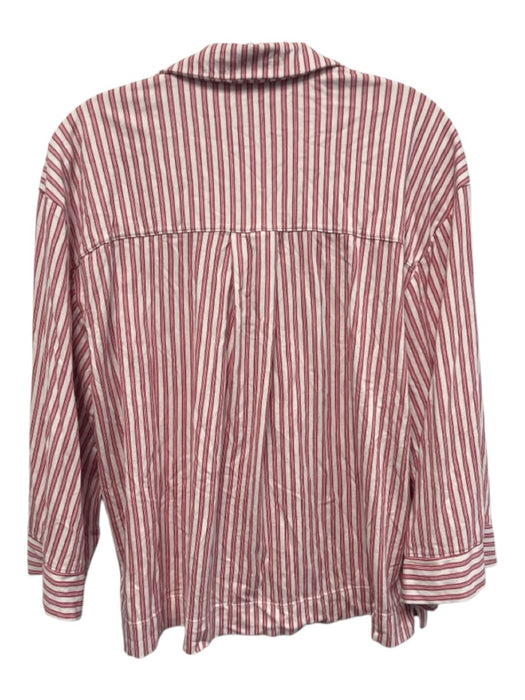 Petite Plume Size S Red & White Print Pima Cotton Horizontal Stripes Pant Set Red & White Print / S