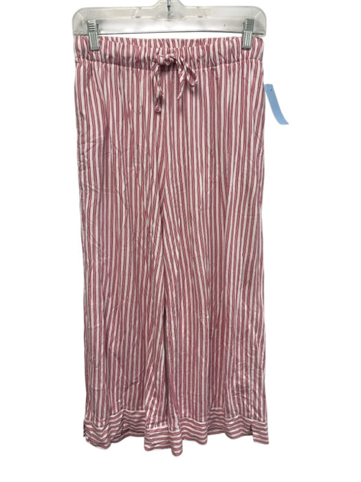 Petite Plume Size S Red & White Print Pima Cotton Horizontal Stripes Pant Set Red & White Print / S