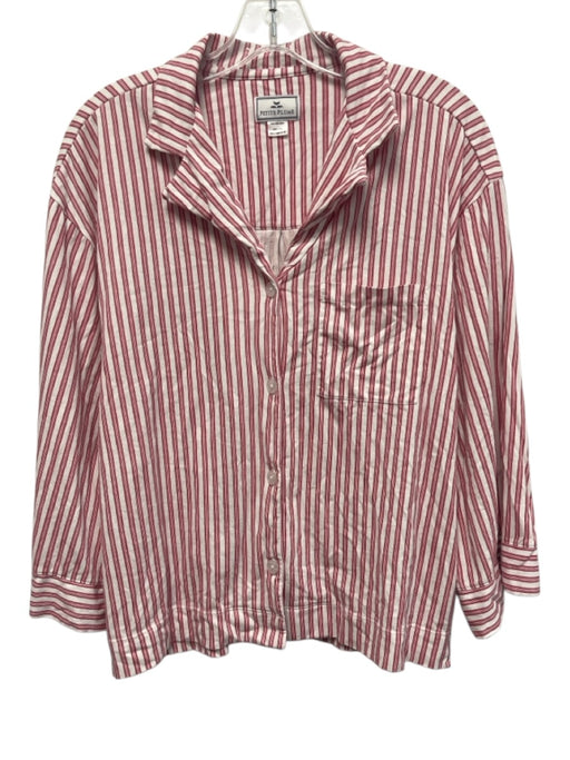 Petite Plume Size S Red & White Print Pima Cotton Horizontal Stripes Pant Set Red & White Print / S