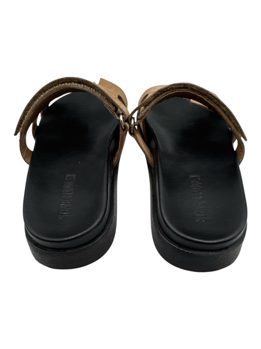 Steve Madden Shoe Size 8 Brown & Black Leather & Rubber Velcro Mule Sandals Brown & Black / 8
