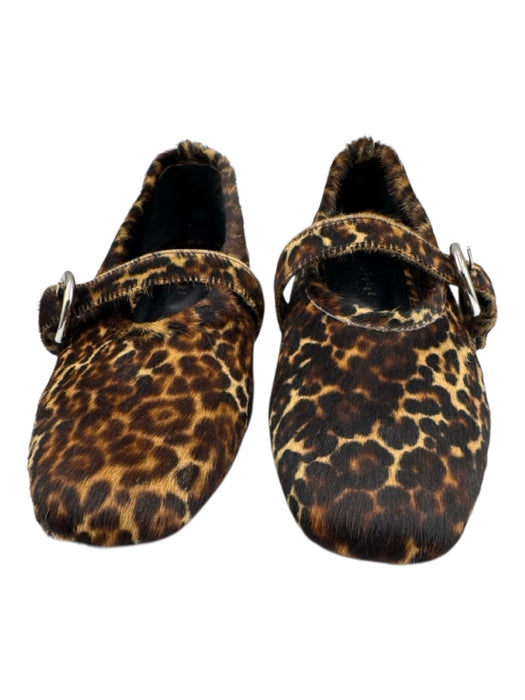 Maguire Shoe Size 38 Brown & Tan Ponyhair Animal Print Mary Jane Buckle Flats Brown & Tan / 38