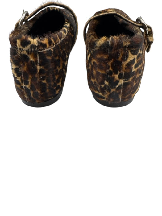 Maguire Shoe Size 38 Brown & Tan Ponyhair Animal Print Mary Jane Buckle Flats Brown & Tan / 38