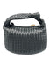 Melie Bianco Black Faux Leather Woven Knot Zip Bag Black / Small