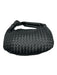 Melie Bianco Black Faux Leather Woven Knot Zip Bag Black / Small