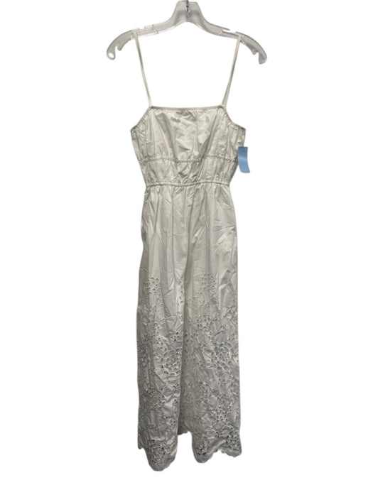 Madewell Size 0 White Cotton Elastic Waist Eyelet Spaghetti Strap Dress White / 0