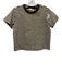 All:Row Size S Brown & Cream Cotton Horizontal Stripes Short Sleeve T Shirt Top Brown & Cream / S