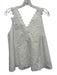 Dissh Size 2 White Lyocell blend V Neck Trim Lace Trim Sleeveless Top White / 2