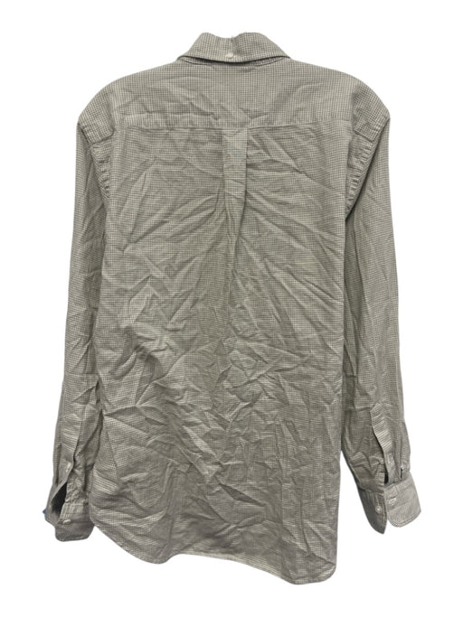 Buck Mason Size S/M Moss Green & Cream Cotton Checked Long Sleeve Button Top Moss Green & Cream / S/M
