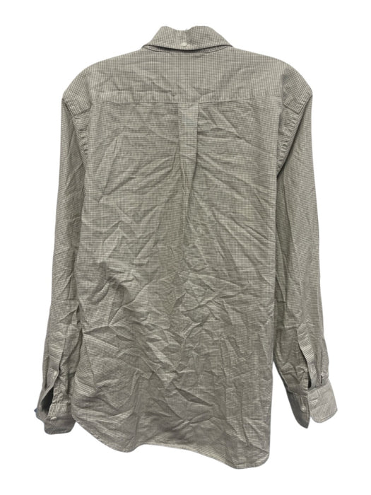 Buck Mason Size S/M Moss Green & Cream Cotton Checked Long Sleeve Button Top Moss Green & Cream / S/M