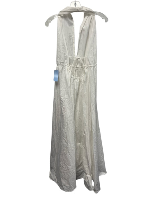 Dissh Size 2 White Cotton Tie Front Halter Maxi Dress White / 2