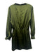 Zara Size S Dark Green Polyester Side Gather Long Sleeve Mock Neck Dress Dark Green / S