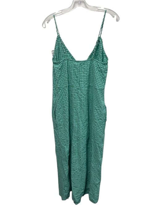 Stark X Size XS Blue & Green Print Cotton Seersucker Stripe Maxi Dress Blue & Green Print / XS