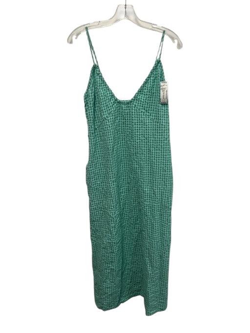 Stark X Size XS Blue & Green Print Cotton Seersucker Stripe Maxi Dress Blue & Green Print / XS
