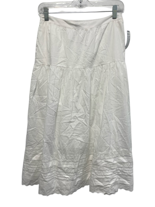 Madewell Size S White Cotton Side Zip Midi Skirt White / S