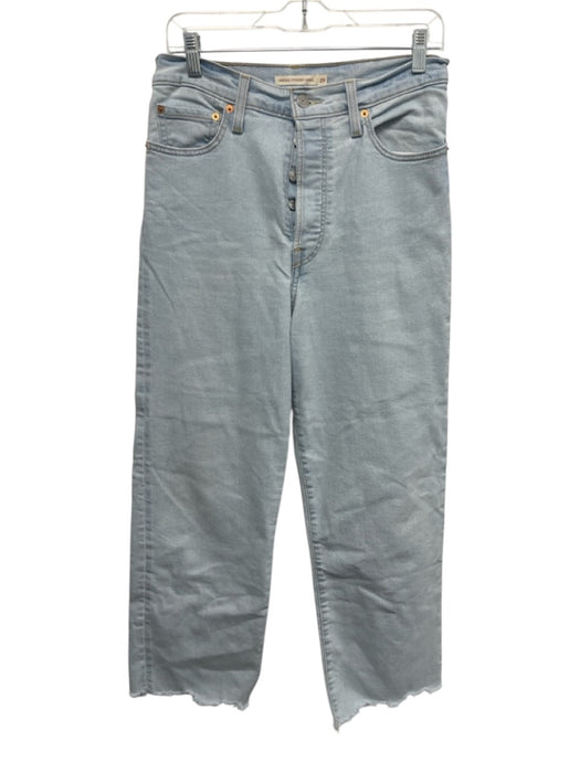 Levi's Size 29 Light Wash Cotton Denim Stretch Straight Button Fly Jeans Light Wash / 29
