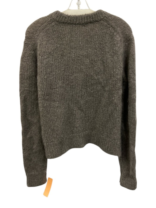 Jenni Kayne Size XS Taupe Gray Superkid Mohair Blend Knit Button Front Sweater Taupe Gray / XS