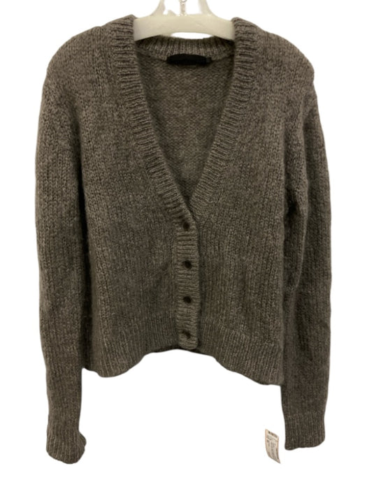 Jenni Kayne Size XS Taupe Gray Superkid Mohair Blend Knit Button Front Sweater Taupe Gray / XS